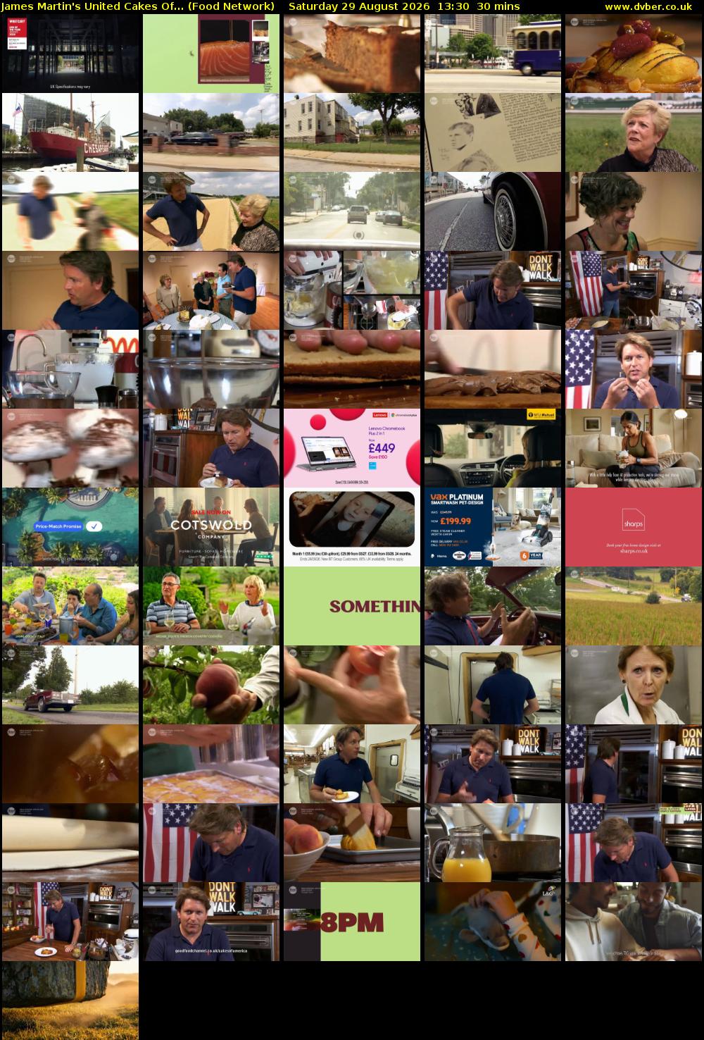 James Martin's United Cakes Of... (Food Network) Saturday 29 August 2026 13:30 - 14:00