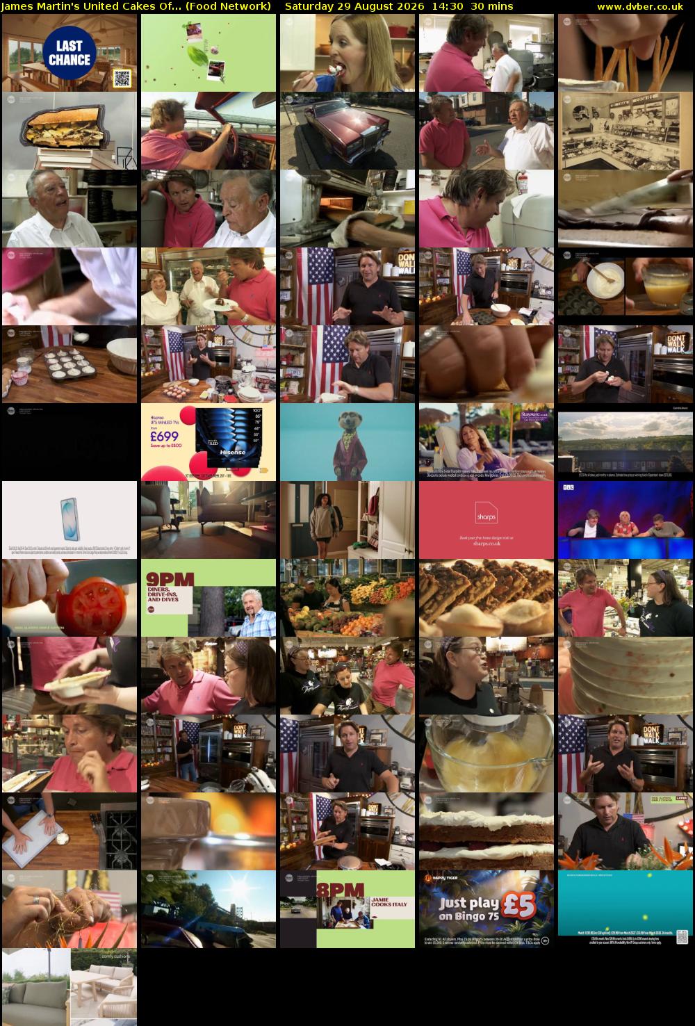 James Martin's United Cakes Of... (Food Network) Saturday 29 August 2026 14:30 - 15:00