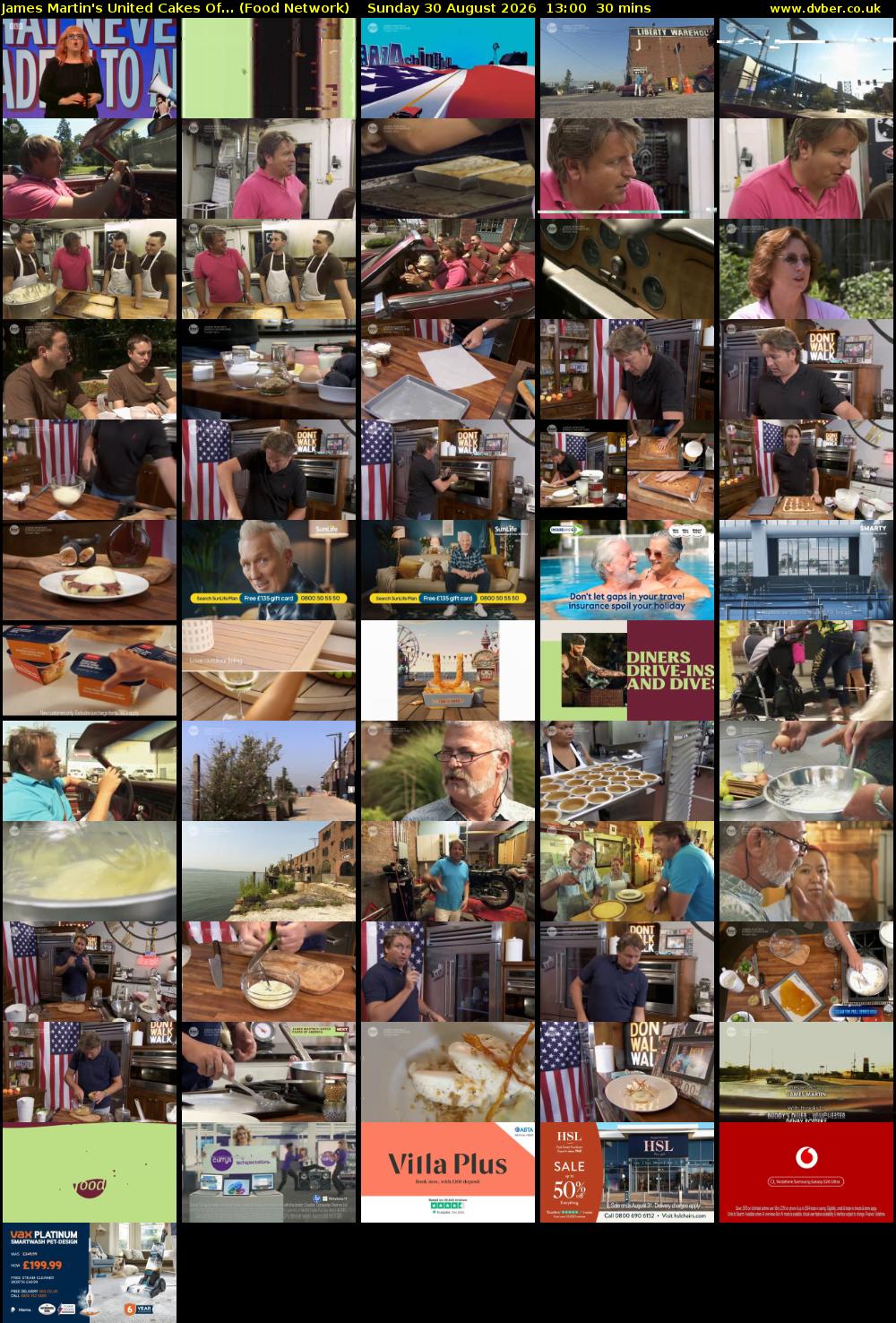 James Martin's United Cakes Of... (Food Network) Sunday 30 August 2026 13:00 - 13:30