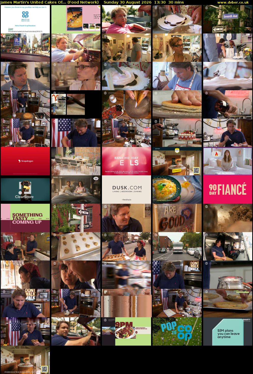 James Martin's United Cakes Of... (Food Network) Sunday 30 August 2026 13:30 - 14:00