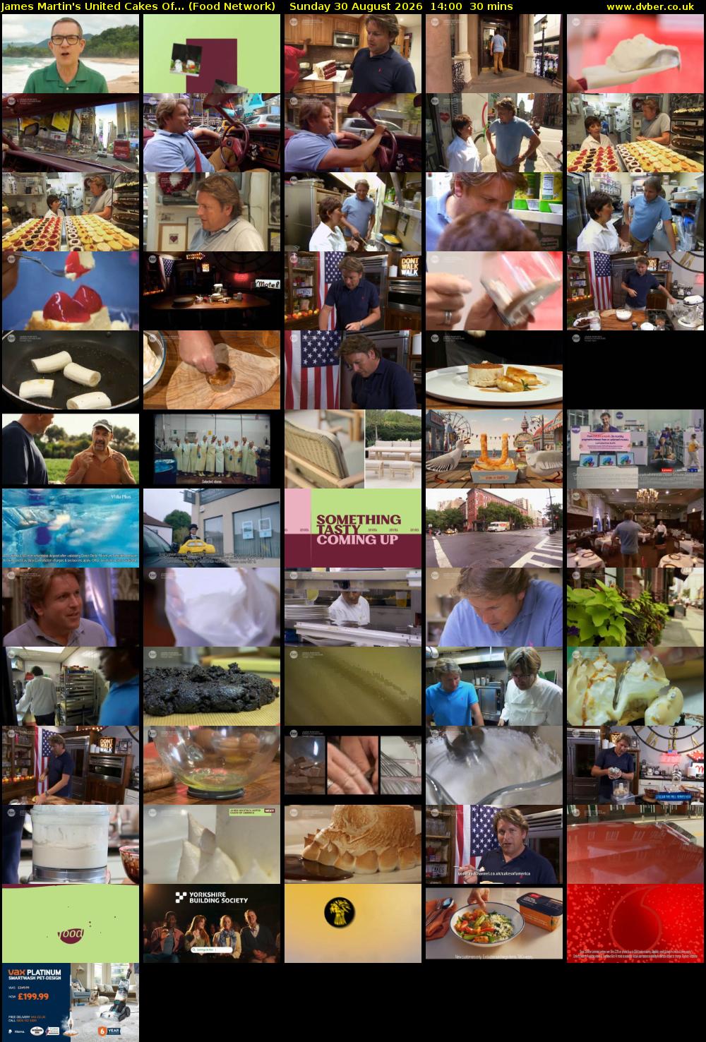 James Martin's United Cakes Of... (Food Network) Sunday 30 August 2026 14:00 - 14:30