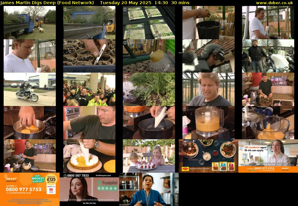 James Martin Digs Deep (Food Network) Tuesday 20 May 2025 14:30 - 15:00