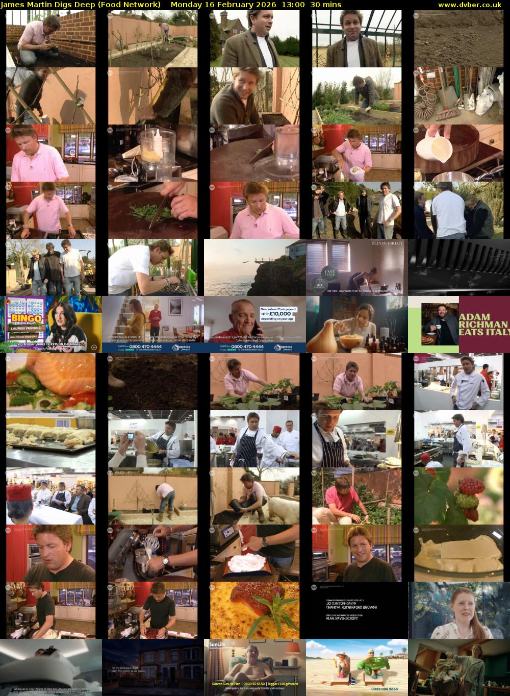 James Martin Digs Deep (Food Network) Monday 16 February 2026 13:00 - 13:30
