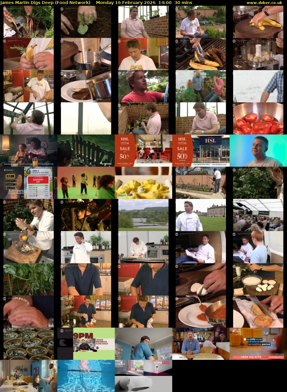 James Martin Digs Deep (Food Network) Monday 16 February 2026 14:00 - 14:30