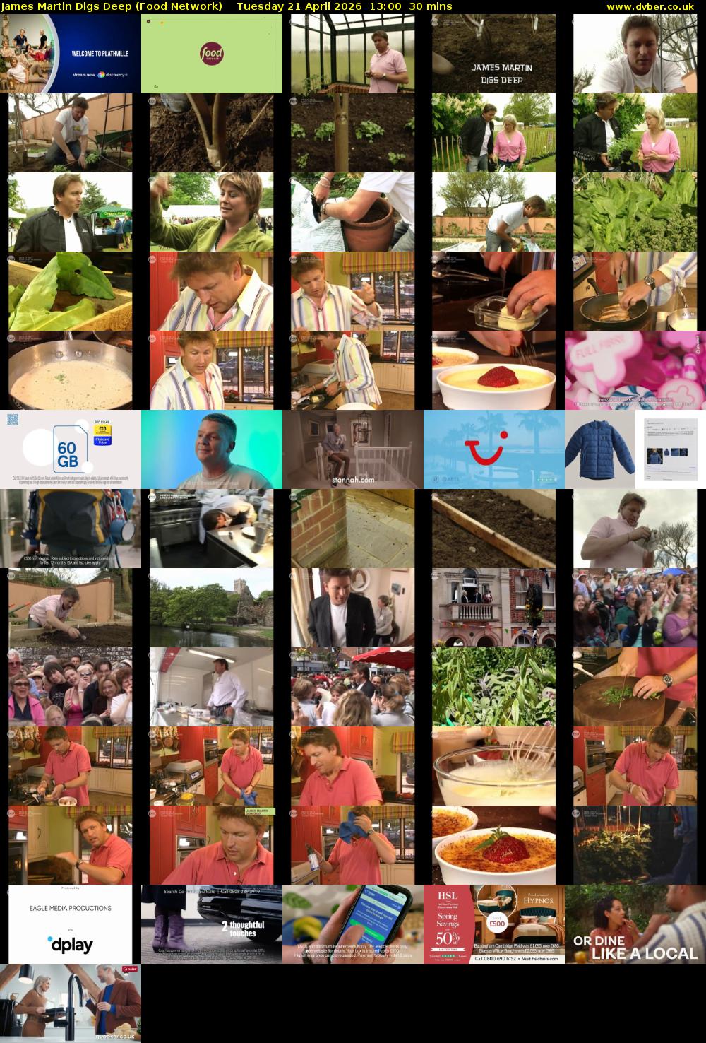 James Martin Digs Deep (Food Network) Tuesday 21 April 2026 13:00 - 13:30