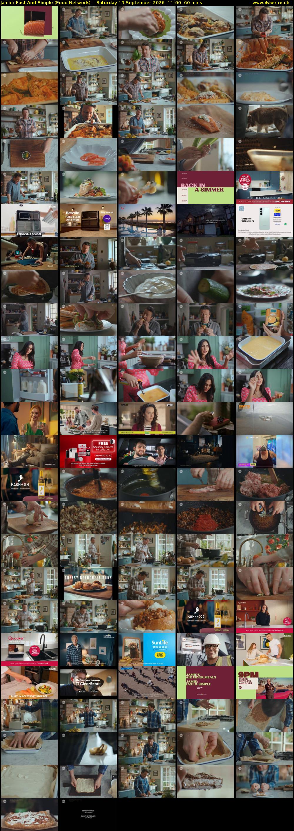 Jamie: Fast And Simple (Food Network) Saturday 19 September 2026 11:00 - 12:00