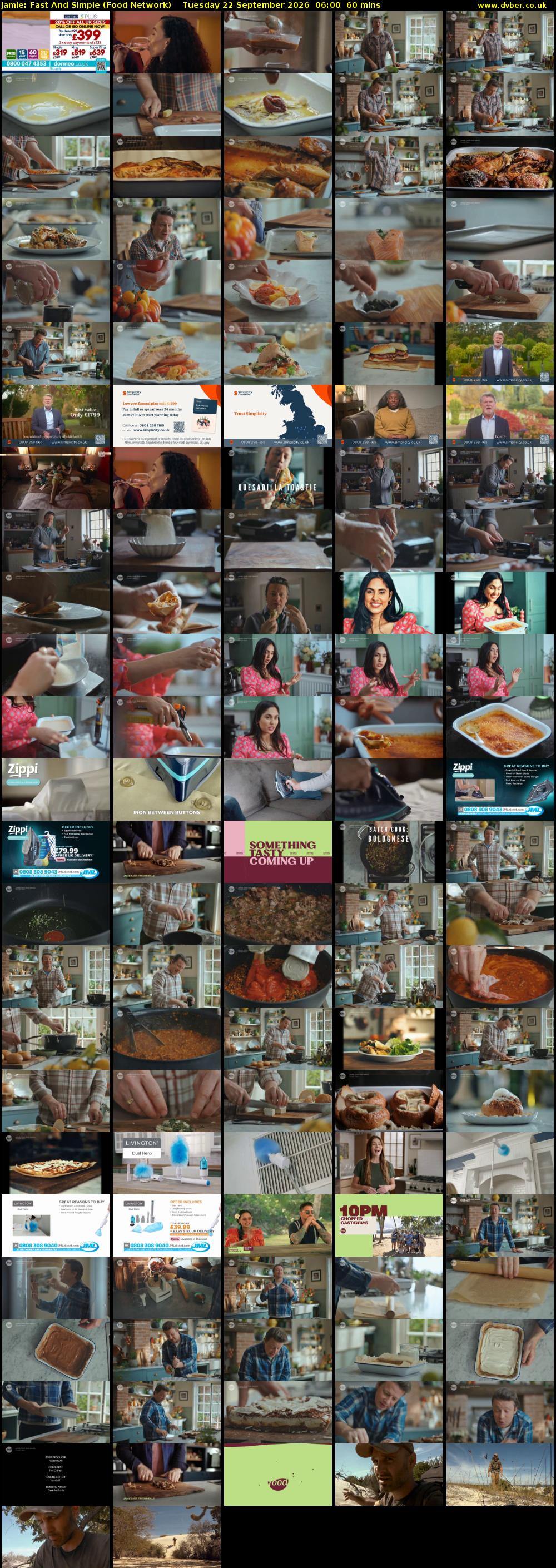 Jamie: Fast And Simple (Food Network) Tuesday 22 September 2026 06:00 - 07:00