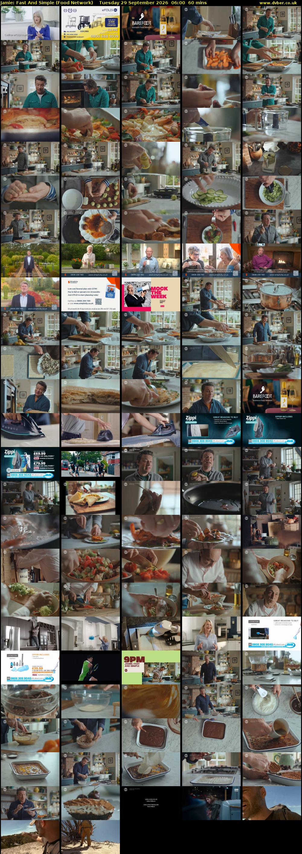 Jamie: Fast And Simple (Food Network) Tuesday 29 September 2026 06:00 - 07:00