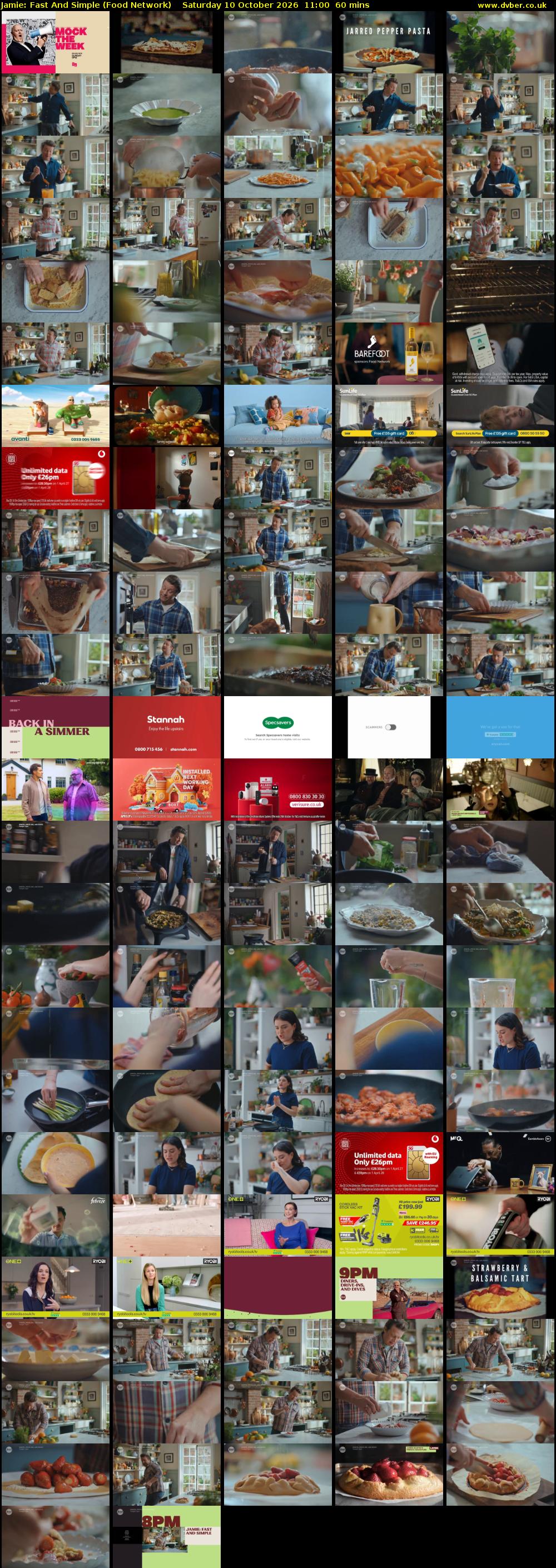 Jamie: Fast And Simple (Food Network) Saturday 10 October 2026 11:00 - 12:00