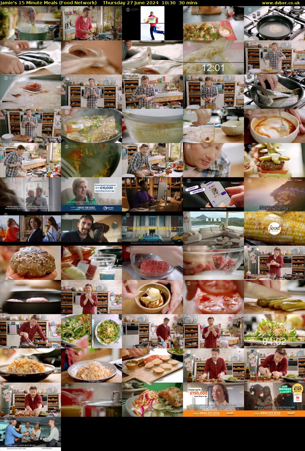 Jamie's 15 Minute Meals (Food Network) Thursday 27 June 2024 10:30 - 11:00