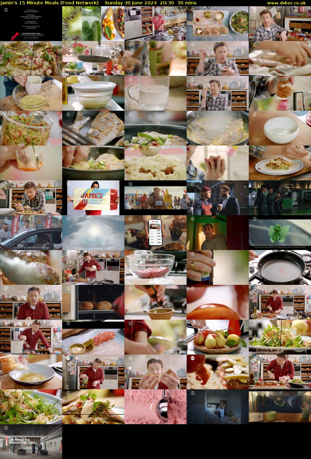 Jamie's 15 Minute Meals (Food Network) Sunday 30 June 2024 20:30 - 21:00