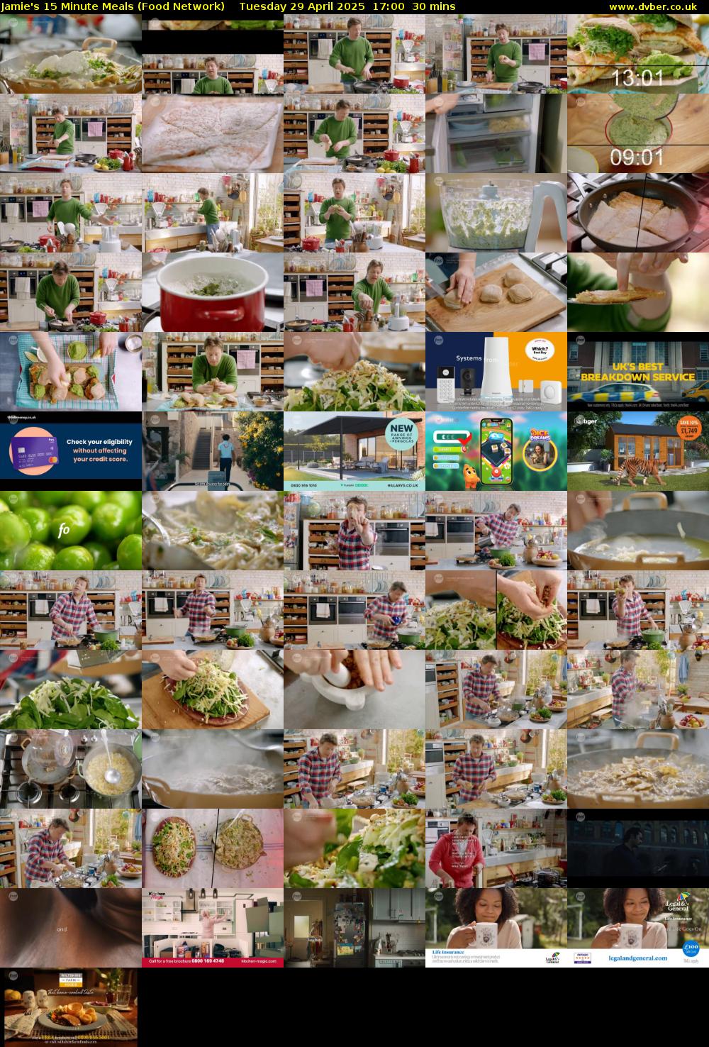 Jamie's 15 Minute Meals (Food Network) Tuesday 29 April 2025 17:00 - 17:30