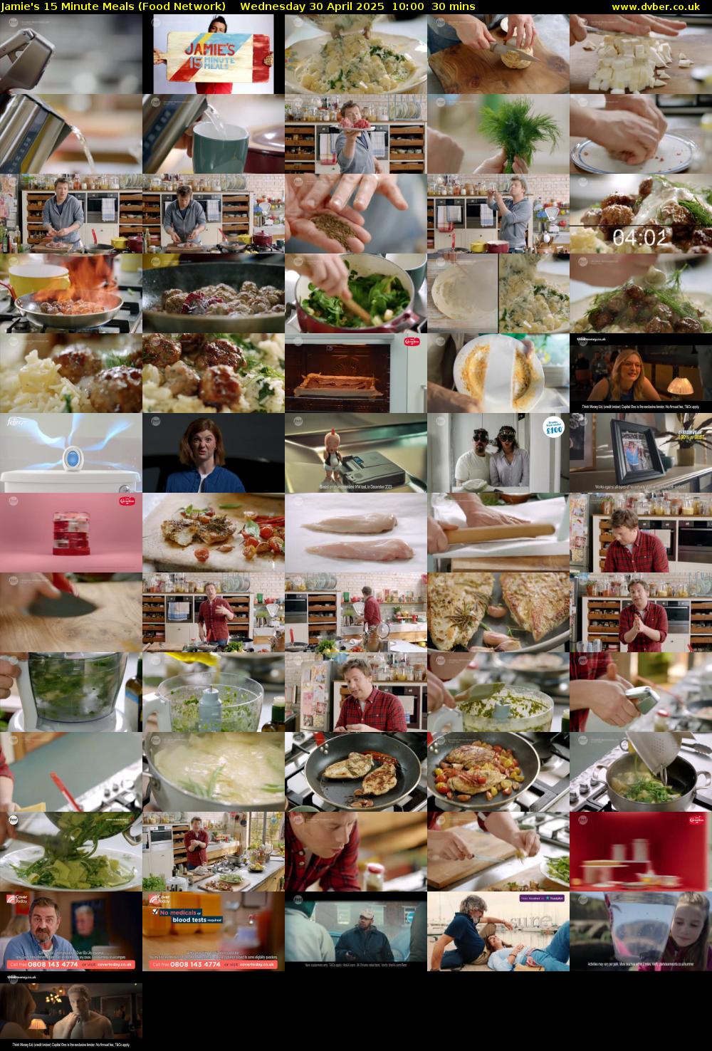 Jamie's 15 Minute Meals (Food Network) Wednesday 30 April 2025 10:00 - 10:30