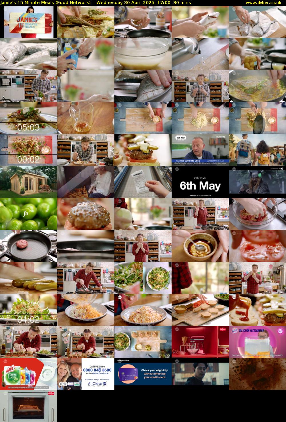Jamie's 15 Minute Meals (Food Network) Wednesday 30 April 2025 17:00 - 17:30