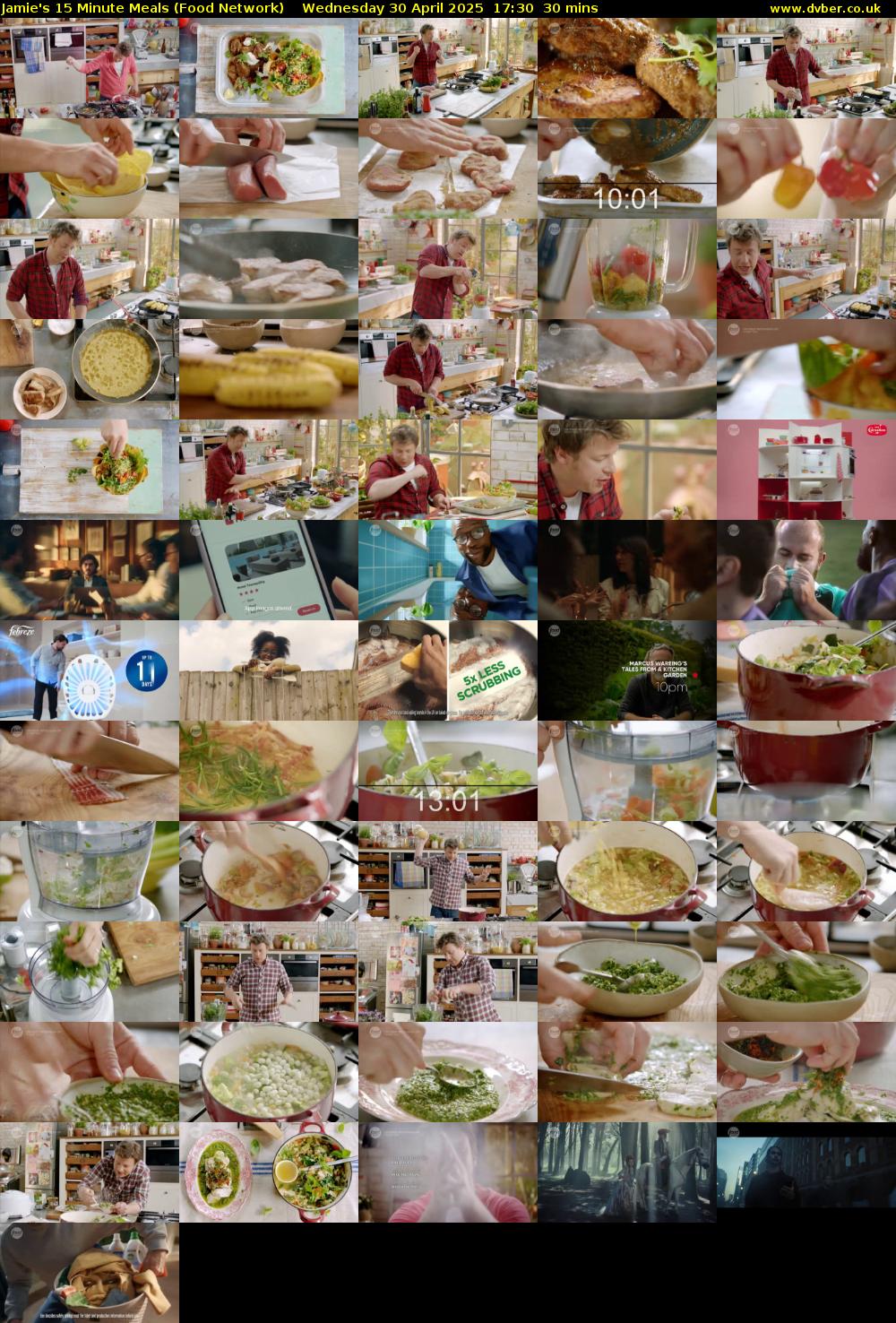 Jamie's 15 Minute Meals (Food Network) Wednesday 30 April 2025 17:30 - 18:00