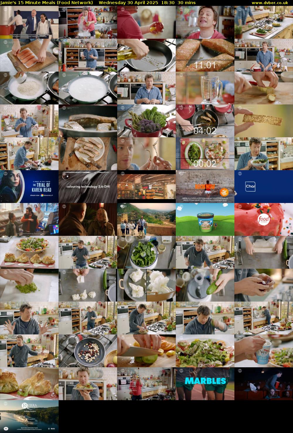 Jamie's 15 Minute Meals (Food Network) Wednesday 30 April 2025 18:30 - 19:00