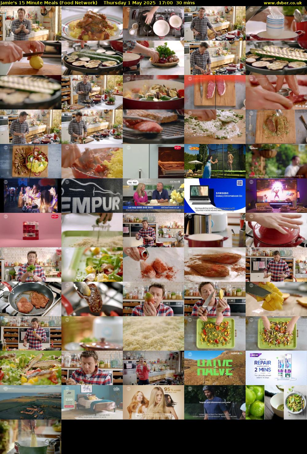 Jamie's 15 Minute Meals (Food Network) Thursday 1 May 2025 17:00 - 17:30