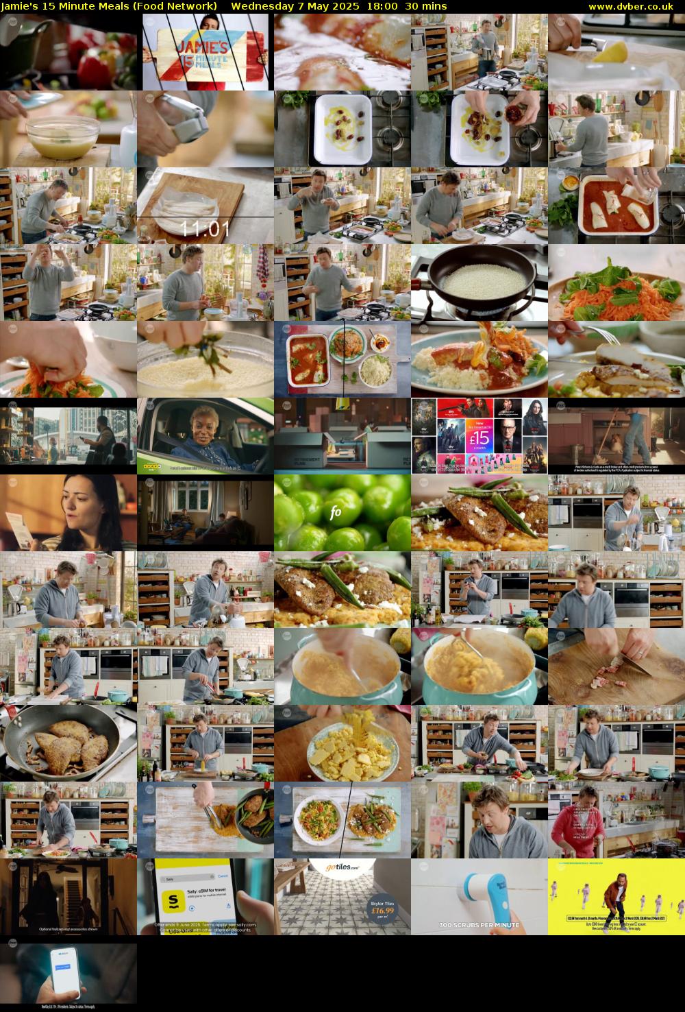 Jamie's 15 Minute Meals (Food Network) Wednesday 7 May 2025 18:00 - 18:30