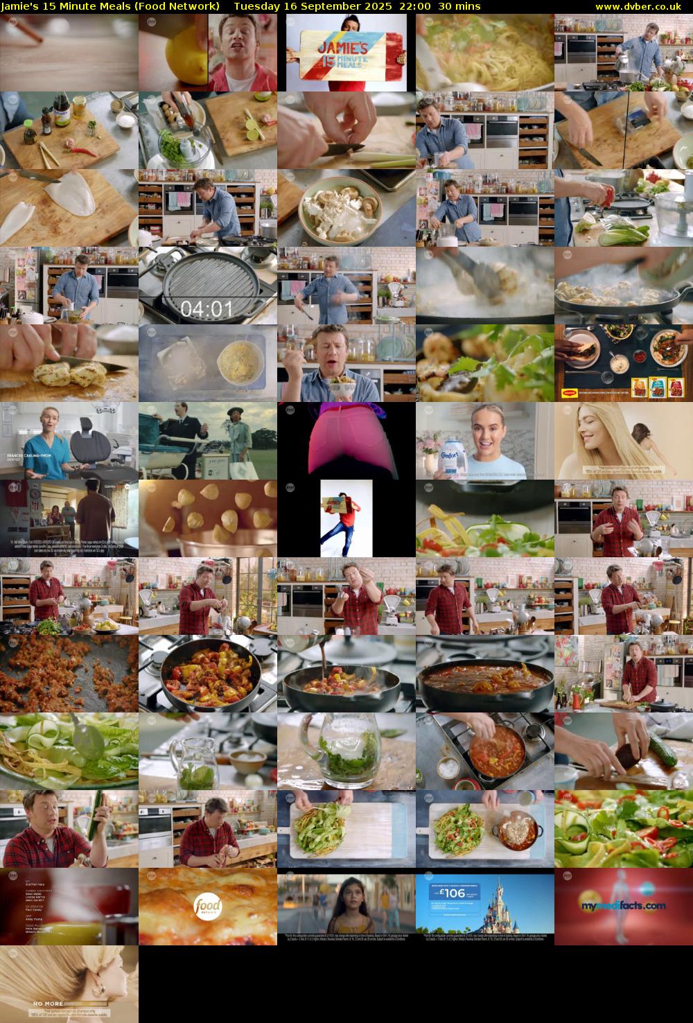 Jamie's 15 Minute Meals (Food Network) Tuesday 16 September 2025 22:00 - 22:30