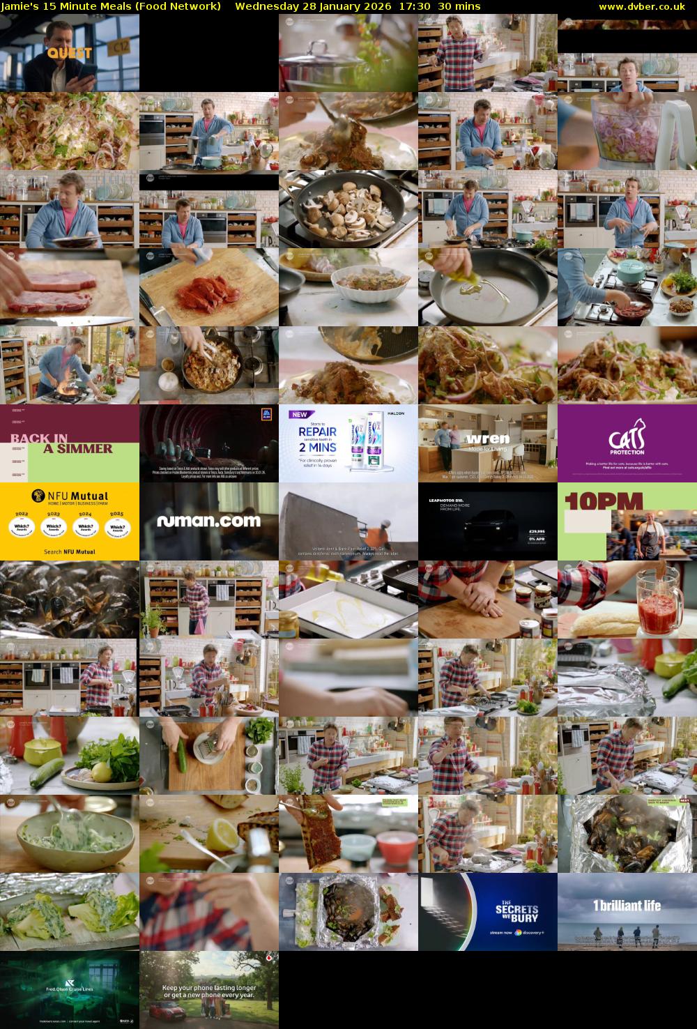 Jamie's 15 Minute Meals (Food Network) Wednesday 28 January 2026 17:30 - 18:00