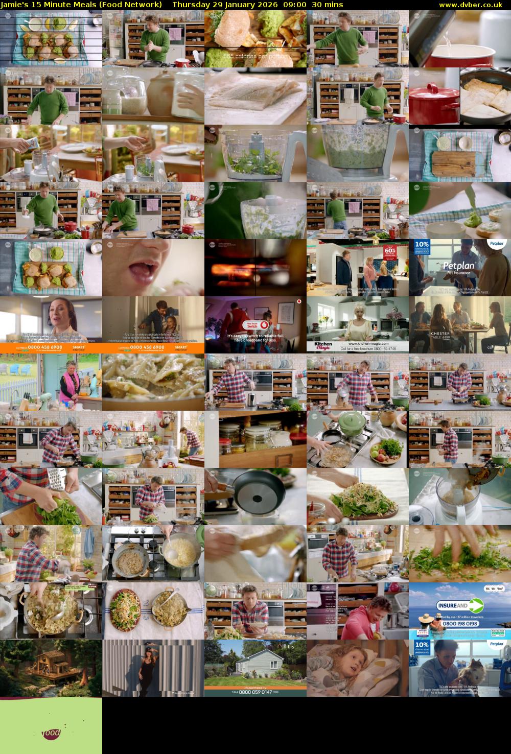 Jamie's 15 Minute Meals (Food Network) Thursday 29 January 2026 09:00 - 09:30