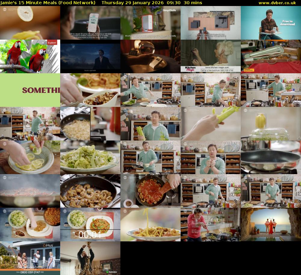 Jamie's 15 Minute Meals (Food Network) Thursday 29 January 2026 09:30 - 10:00