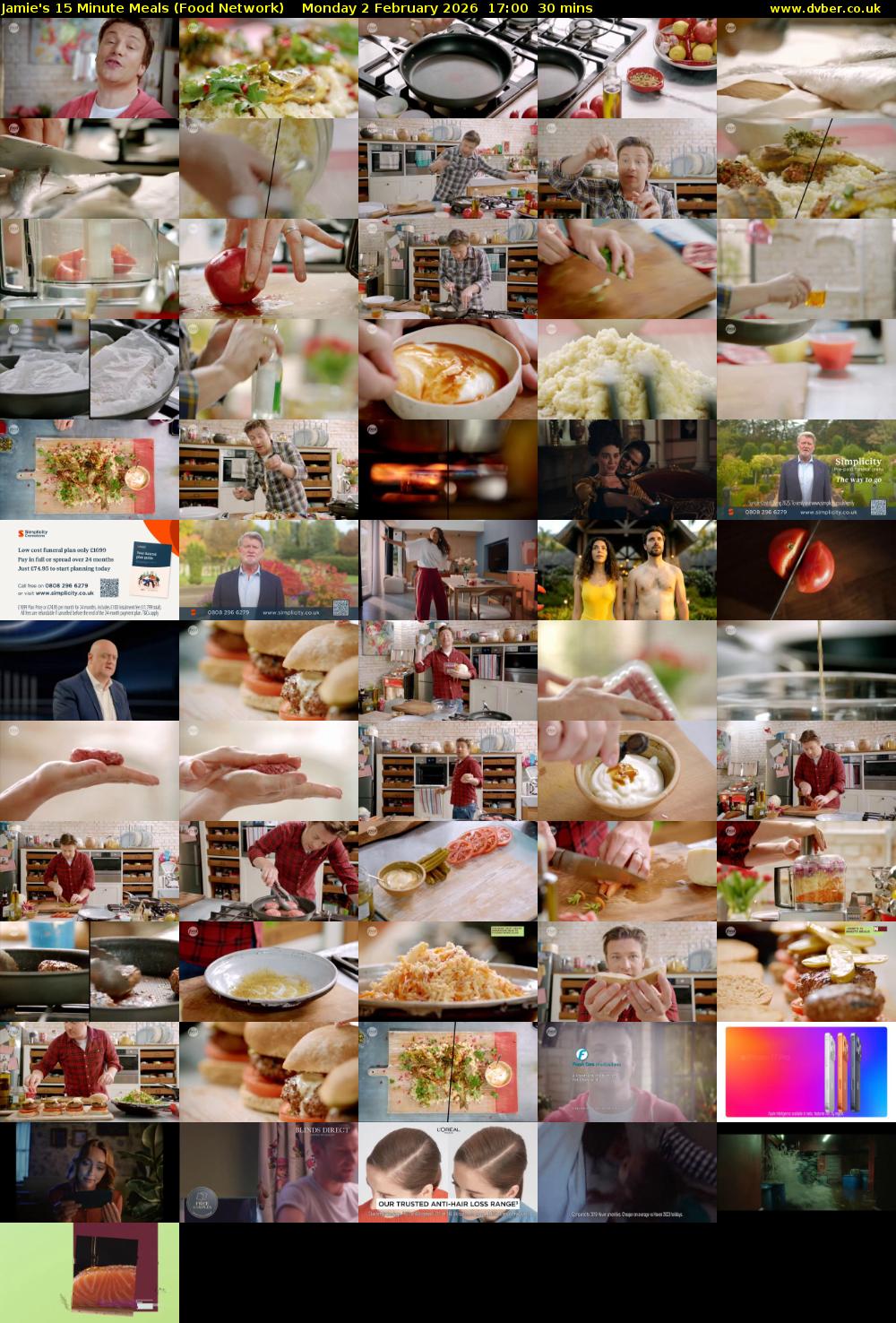 Jamie's 15 Minute Meals (Food Network) Monday 2 February 2026 17:00 - 17:30