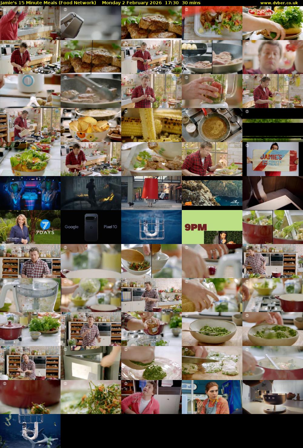 Jamie's 15 Minute Meals (Food Network) Monday 2 February 2026 17:30 - 18:00