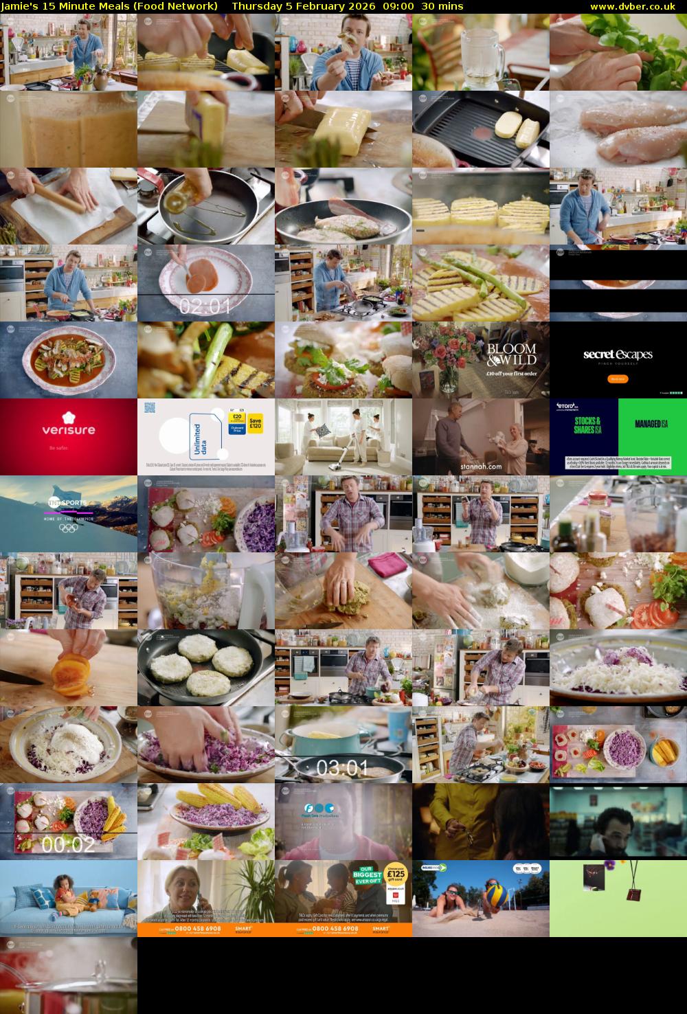 Jamie's 15 Minute Meals (Food Network) Thursday 5 February 2026 09:00 - 09:30