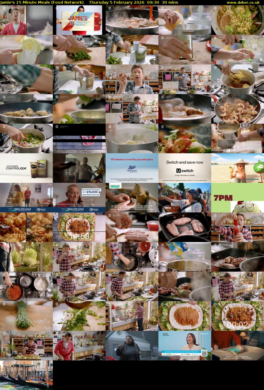 Jamie's 15 Minute Meals (Food Network) Thursday 5 February 2026 09:30 - 10:00
