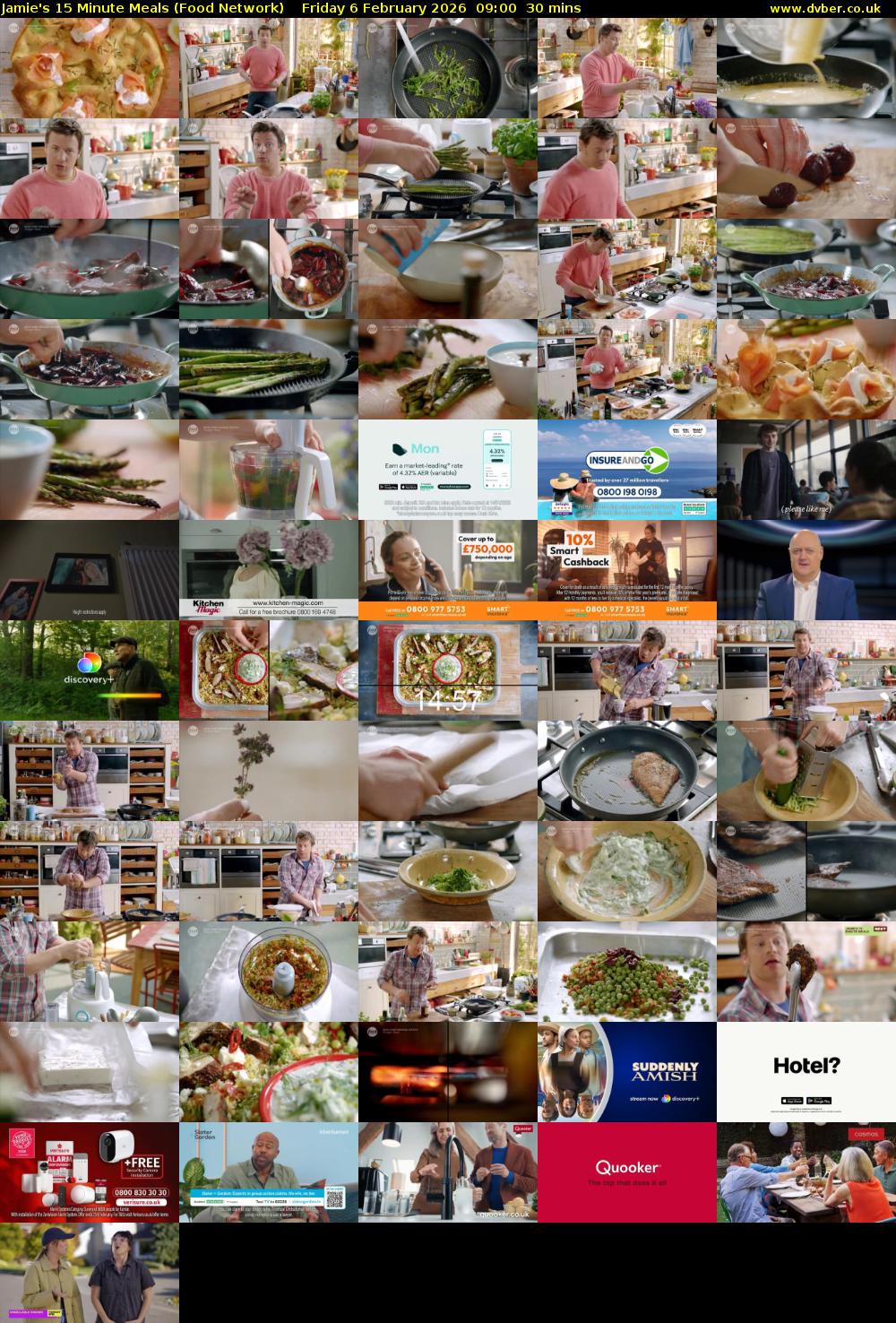 Jamie's 15 Minute Meals (Food Network) Friday 6 February 2026 09:00 - 09:30
