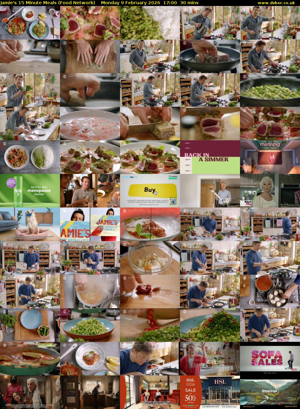 Jamie's 15 Minute Meals (Food Network) Monday 9 February 2026 17:00 - 17:30