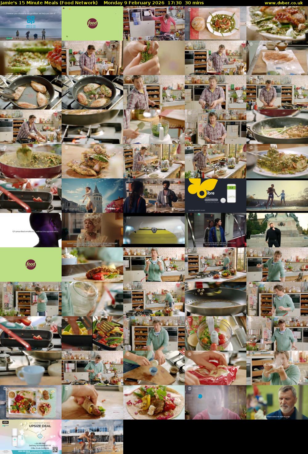 Jamie's 15 Minute Meals (Food Network) Monday 9 February 2026 17:30 - 18:00