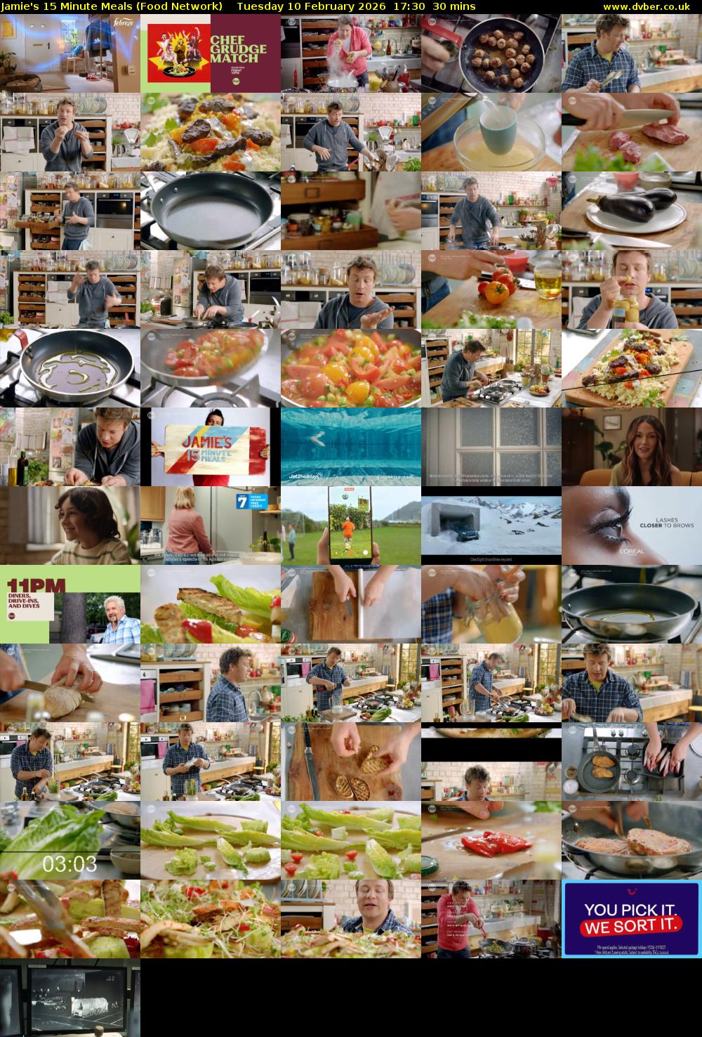 Jamie's 15 Minute Meals (Food Network) Tuesday 10 February 2026 17:30 - 18:00