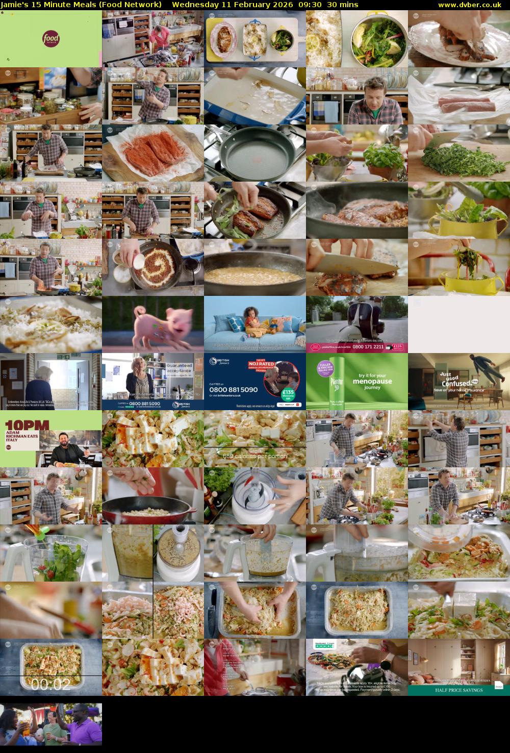 Jamie's 15 Minute Meals (Food Network) Wednesday 11 February 2026 09:30 - 10:00