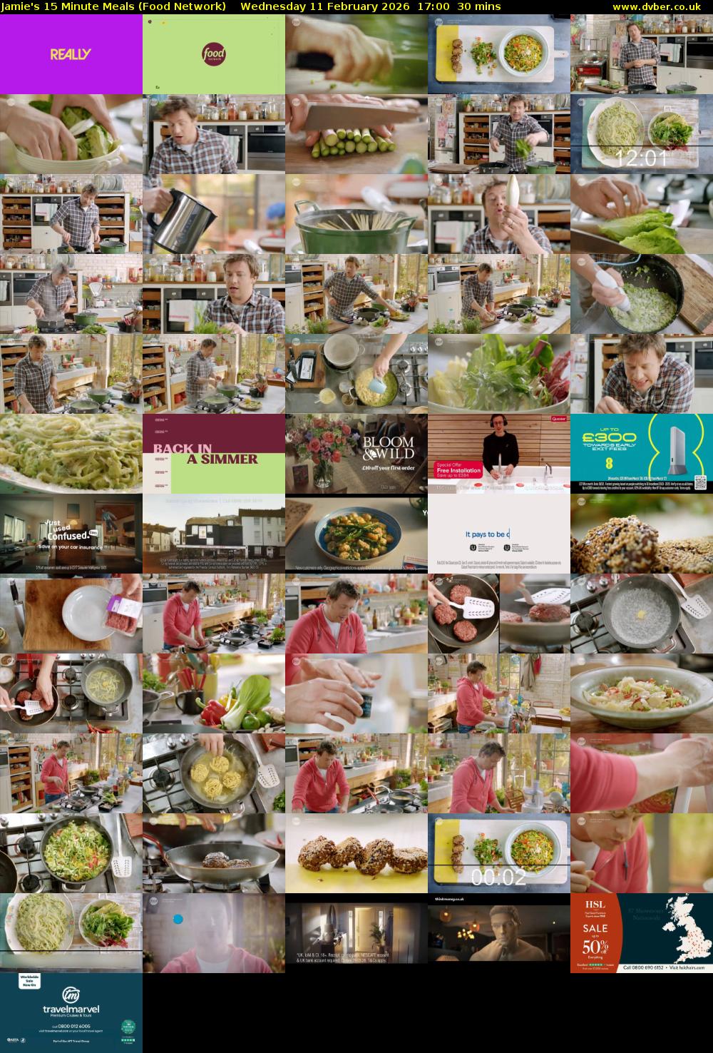 Jamie's 15 Minute Meals (Food Network) Wednesday 11 February 2026 17:00 - 17:30