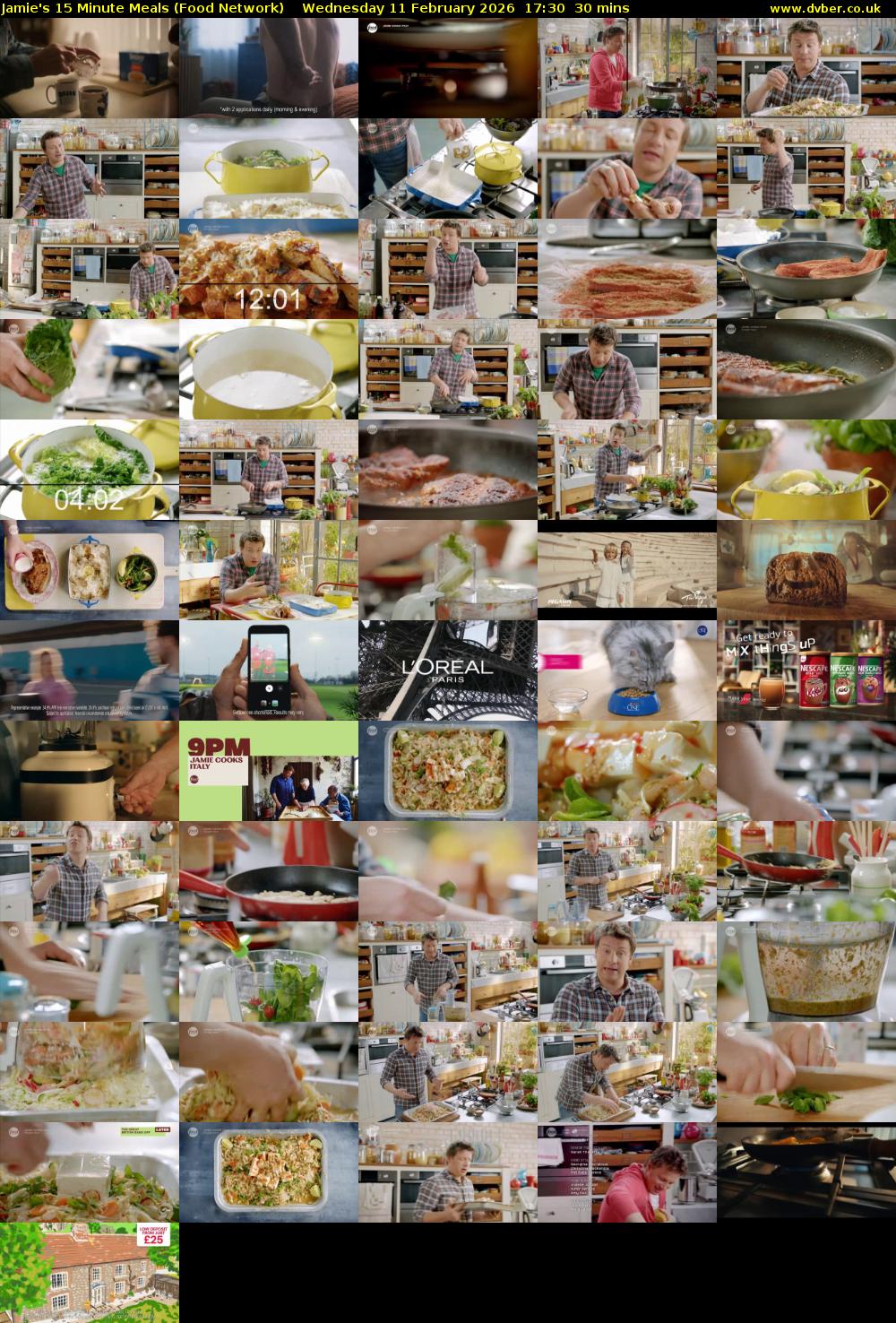 Jamie's 15 Minute Meals (Food Network) Wednesday 11 February 2026 17:30 - 18:00