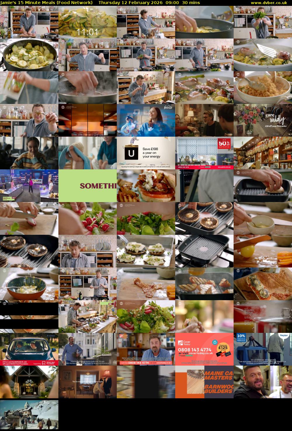 Jamie's 15 Minute Meals (Food Network) Thursday 12 February 2026 09:00 - 09:30