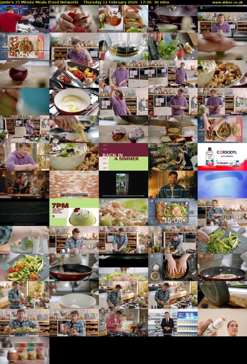 Jamie's 15 Minute Meals (Food Network) Thursday 12 February 2026 17:30 - 18:00