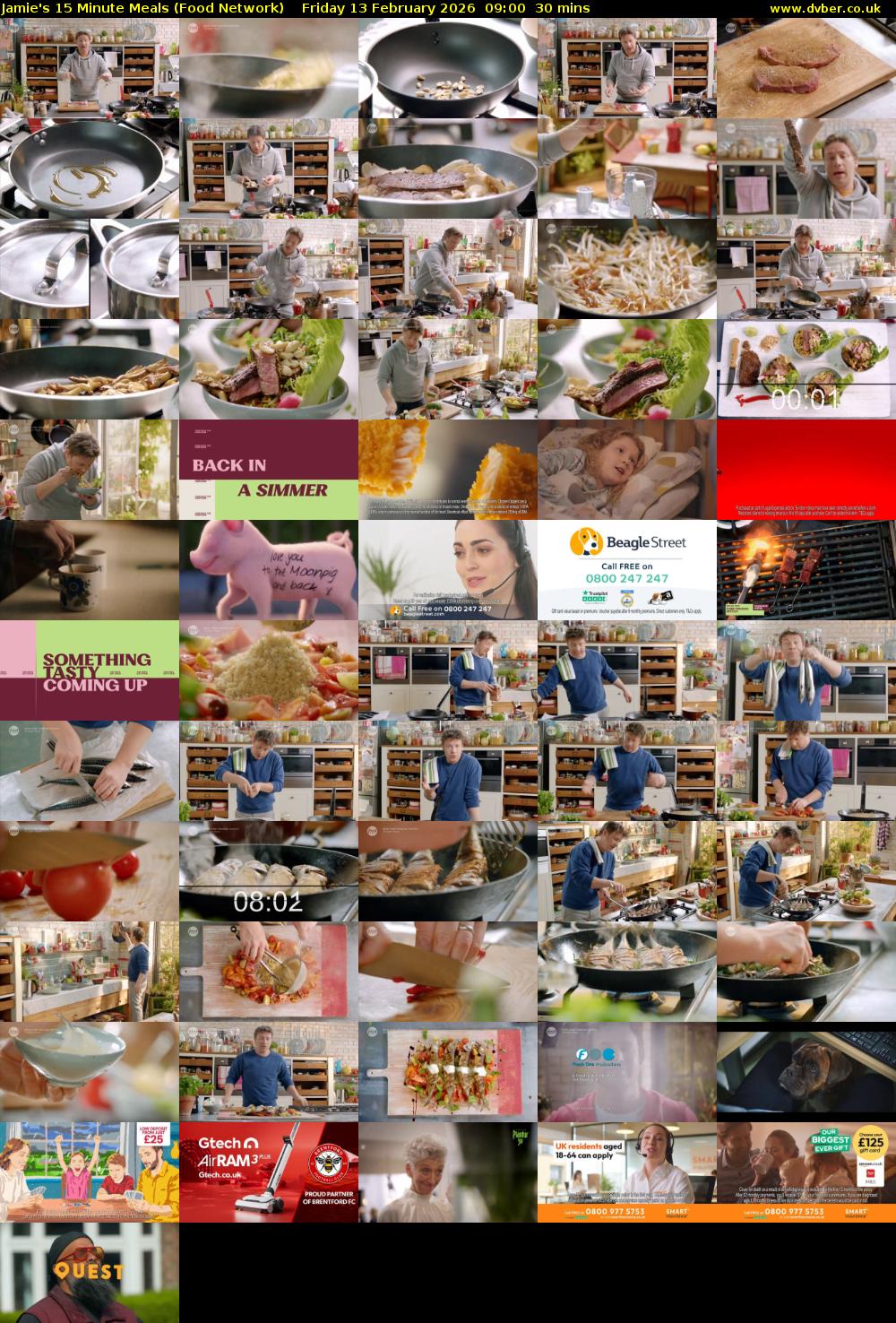 Jamie's 15 Minute Meals (Food Network) Friday 13 February 2026 09:00 - 09:30