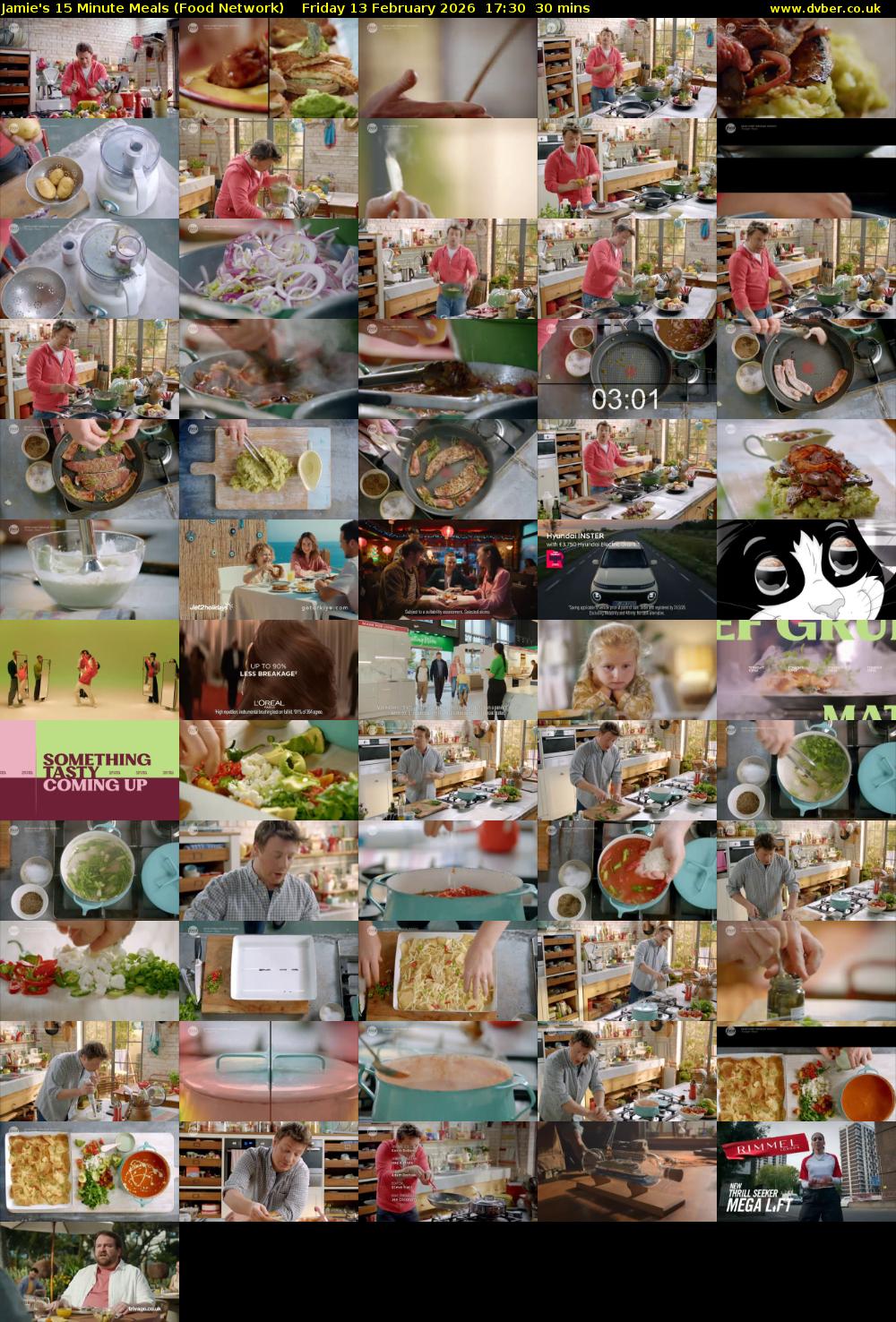 Jamie's 15 Minute Meals (Food Network) Friday 13 February 2026 17:30 - 18:00