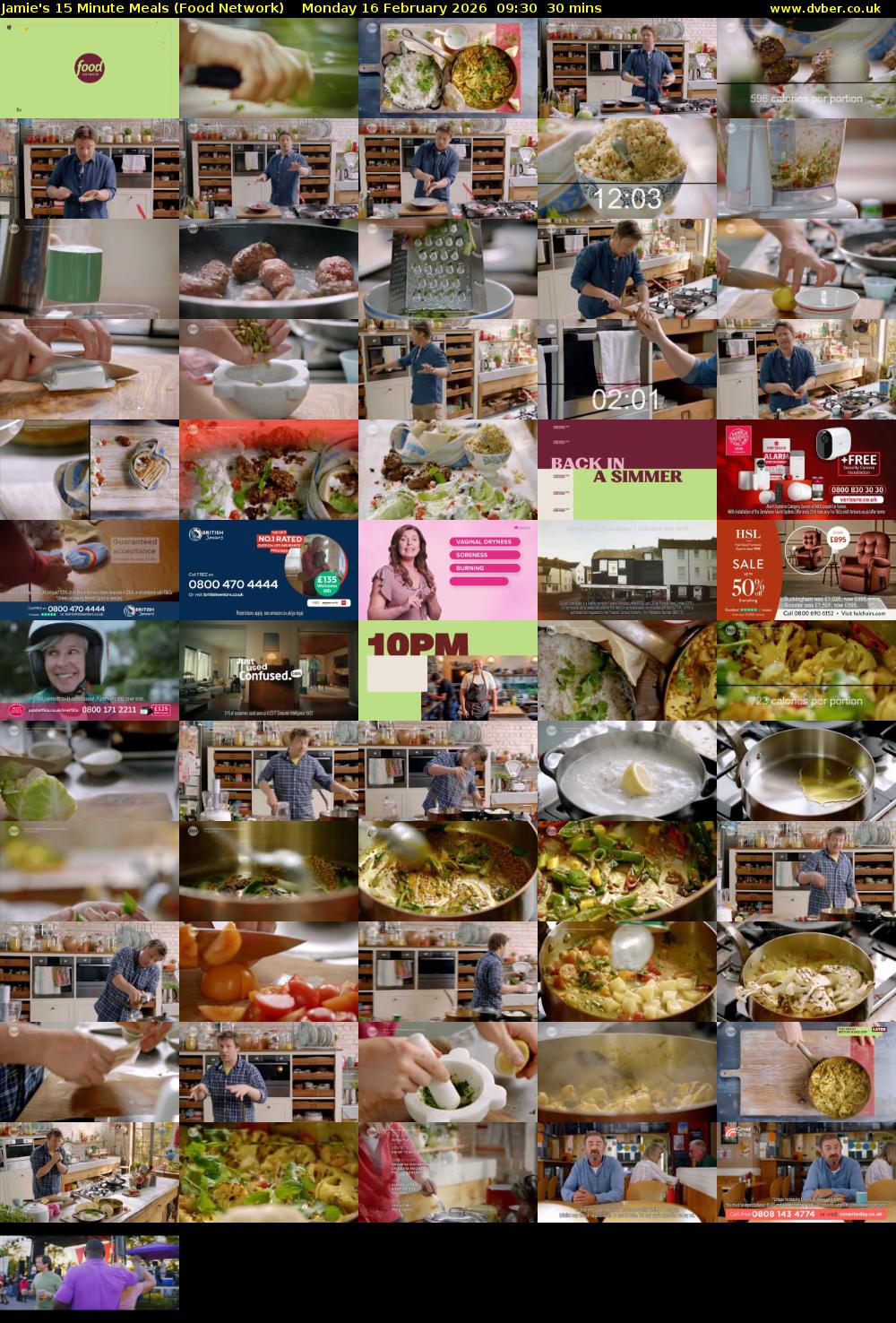 Jamie's 15 Minute Meals (Food Network) Monday 16 February 2026 09:30 - 10:00
