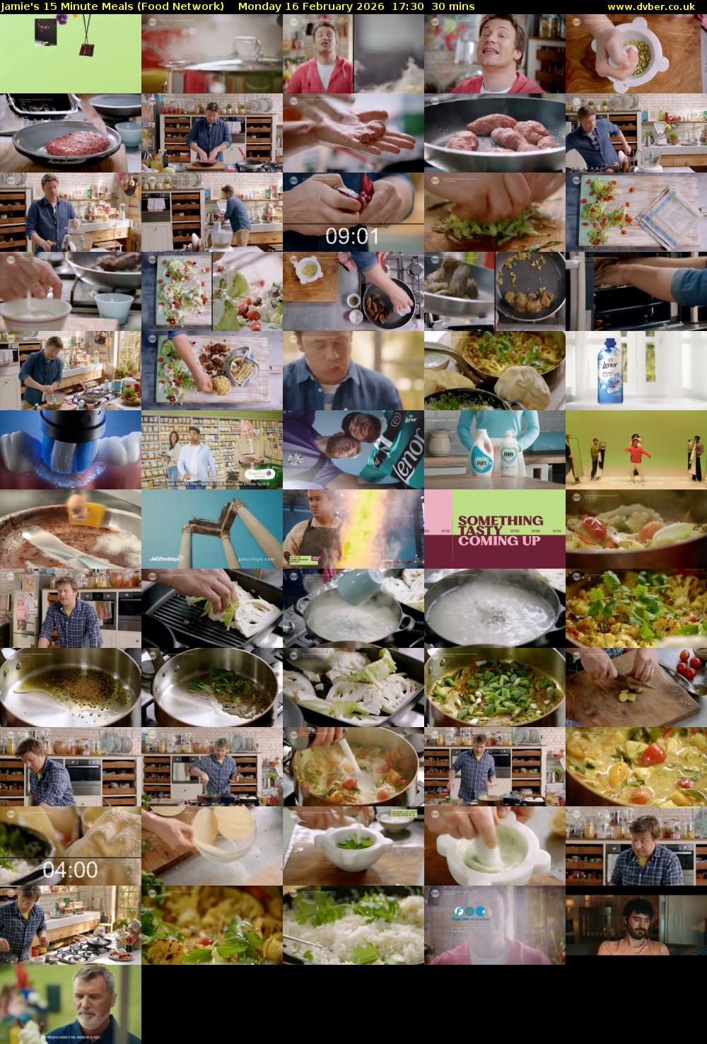 Jamie's 15 Minute Meals (Food Network) Monday 16 February 2026 17:30 - 18:00