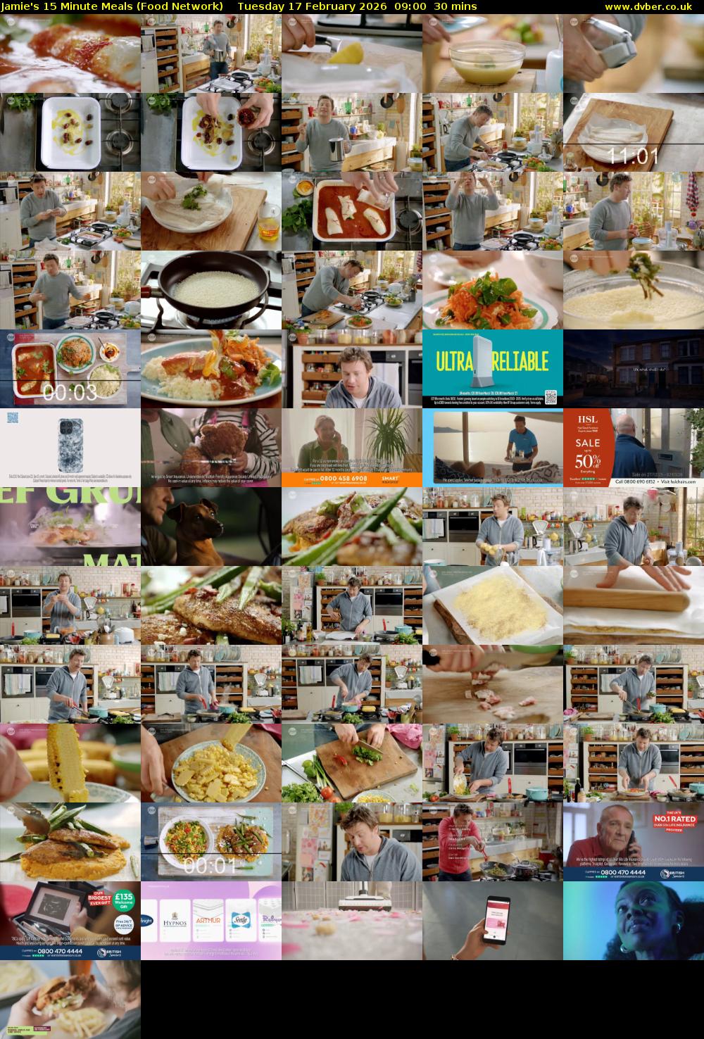 Jamie's 15 Minute Meals (Food Network) Tuesday 17 February 2026 09:00 - 09:30