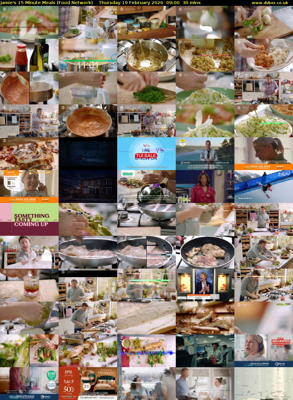 Jamie's 15 Minute Meals (Food Network) Thursday 19 February 2026 09:00 - 09:30