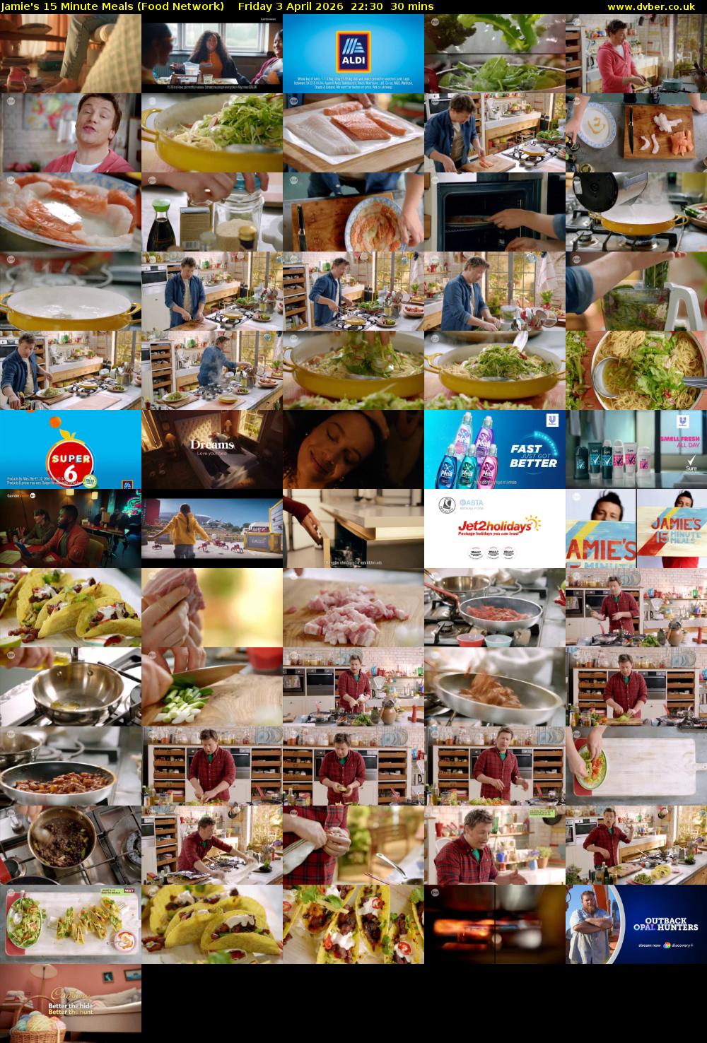 Jamie's 15 Minute Meals (Food Network) Friday 3 April 2026 22:30 - 23:00