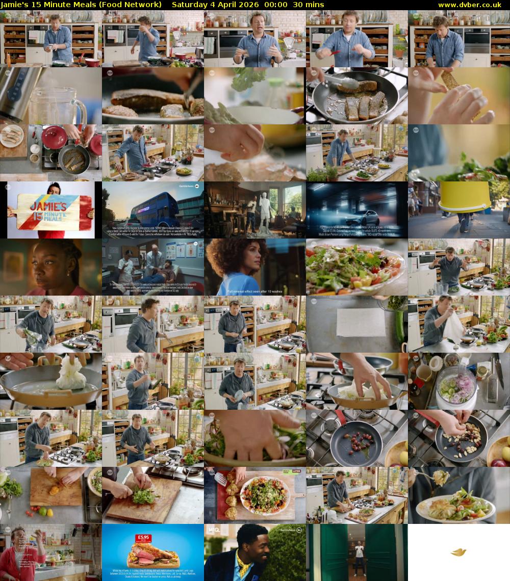 Jamie's 15 Minute Meals (Food Network) Saturday 4 April 2026 00:00 - 00:30