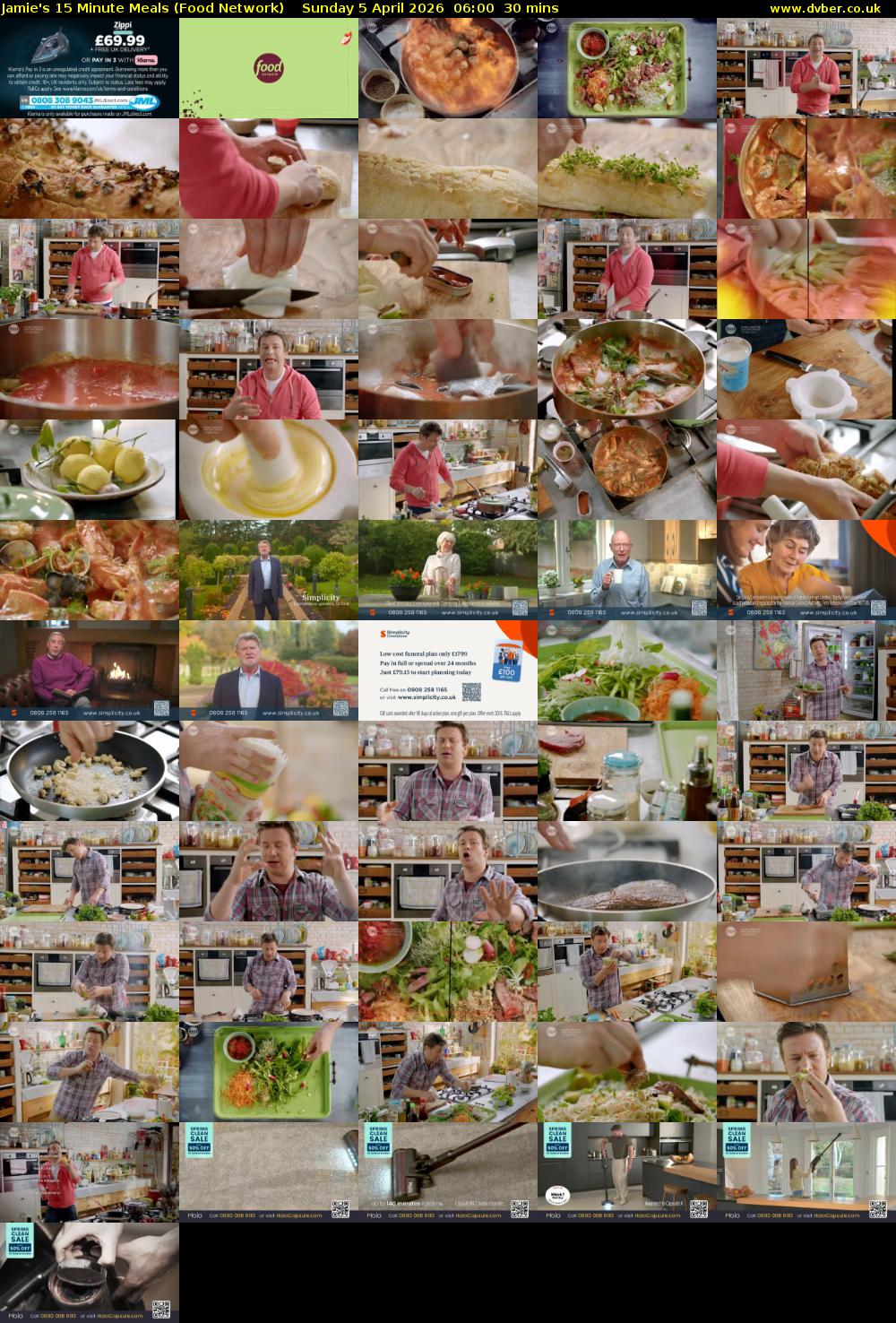 Jamie's 15 Minute Meals (Food Network) Sunday 5 April 2026 06:00 - 06:30