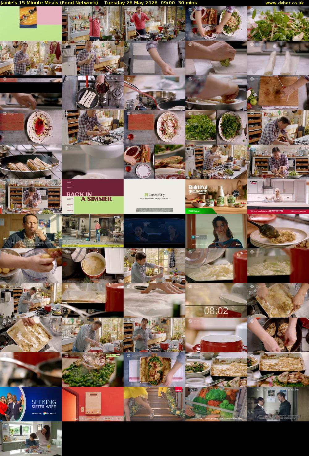 Jamie's 15 Minute Meals (Food Network) Tuesday 26 May 2026 09:00 - 09:30