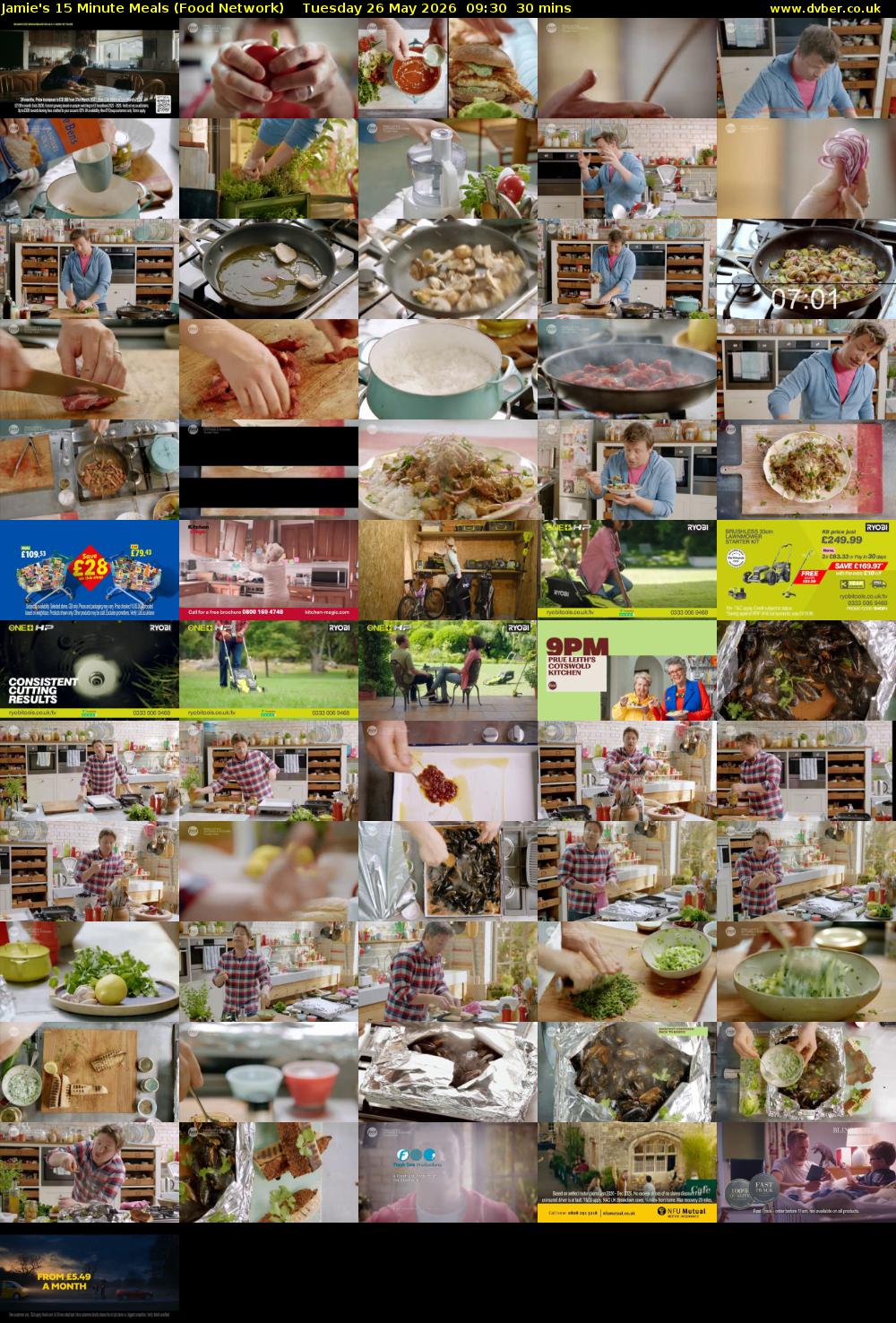 Jamie's 15 Minute Meals (Food Network) Tuesday 26 May 2026 09:30 - 10:00